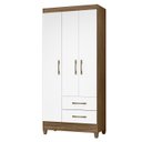 Ver imagem 1 de Guarda Roupa Solteiro 82cm 3 Portas Zeno Naturale/branco Z17 - Mpozenato