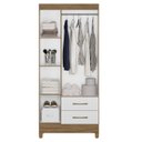 Ver imagem 5 de Guarda Roupa Solteiro 82cm 3 Portas Zeno Naturale/branco Z17 - Mpozenato