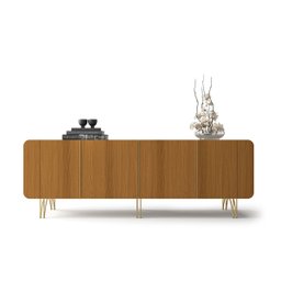 Buffet Aparador Bilbao 4 Portas e Prateleiras 220x75 Off White-cinamomo Edecasamoveis - 1