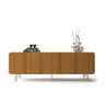 Buffet Aparador Bilbao 4 Portas e Prateleiras 220x75 Off White-cinamomo Edecasamoveis - 1