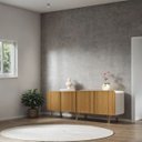 Ver imagem 3 de Buffet Aparador Bilbao 4 Portas e Prateleiras 220x75 Off White-cinamomo Edecasamoveis