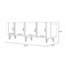 Ver mais imagens de Buffet Aparador Bilbao 4 Portas e Prateleiras 220x75 Off White-cinamomo Edecasamoveis