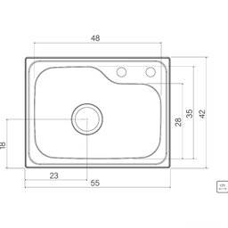 Cuba Tramontina Morgana Compact 48 Fx Undermount em Aço Inox Tramontina - 3