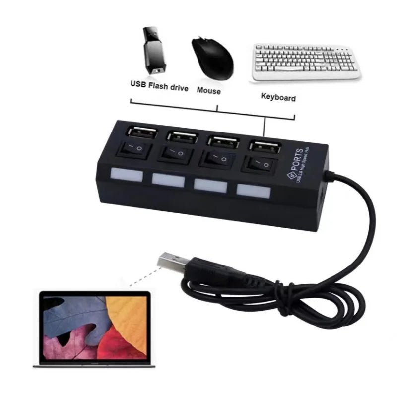 Hub Usb 20 de Alta Velocidade com 47 Portas e Botão Liga/desliga - Preto - 2