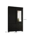 Ver imagem 4 de Guarda Roupa Búzios Roupeiro Solteiro Preto 2 Portas 6 Gv