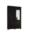 Ver imagem 1 de Guarda Roupa Búzios Roupeiro Solteiro Preto 2 Portas 6 Gv