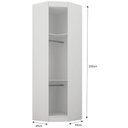 Ver imagem 3 de Guarda Roupa Modulado Individual Oblíquo Orion Branco 1 Porta Leifer Móveis