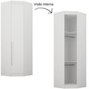 Ver imagem 2 de Guarda Roupa Modulado Individual Oblíquo Orion Branco 1 Porta Leifer Móveis