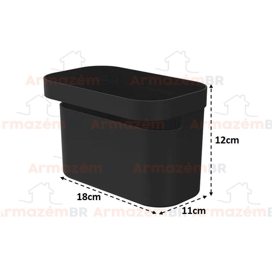 Kit Dispenser Porta Detergente Escorredor Rodo ou - Preto - 5