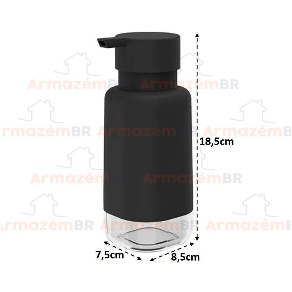 Kit Dispenser Porta Detergente Escorredor Rodo ou - Preto - 2