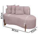 Ver imagem 4 de Sofá Orgânico Namoradeira 2 Lugares Feijão Thor 180cm Bouclê:rosa Bebê