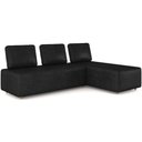 Ver imagem 2 de Sofá 3 Lugares com Chaise 222cm Rovier Sintético Preto Z32 - Mpozenato