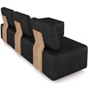 Ver imagem 7 de Sofá 3 Lugares com Chaise 222cm Rovier Sintético Preto Z32 - Mpozenato