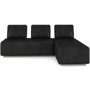Ver imagem 5 de Sofá 3 Lugares com Chaise 222cm Rovier Sintético Preto Z32 - Mpozenato