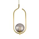 Ver imagem 1 de Lustre Pendente On Clip - Ouro com Globo de Vidro Fumê - 4125-14-fu