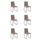 Ver imagem 1 de Kit 6 Cadeiras de Jantar Cozinha Industrial Lexa Veludo - Élpis Móveis - Capuccino - Preta