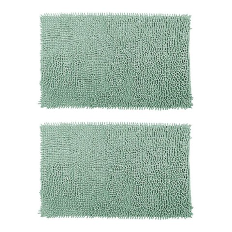 2 Tapete De Banheiro Bolinha 38x48 Antiderrapante Verde Água