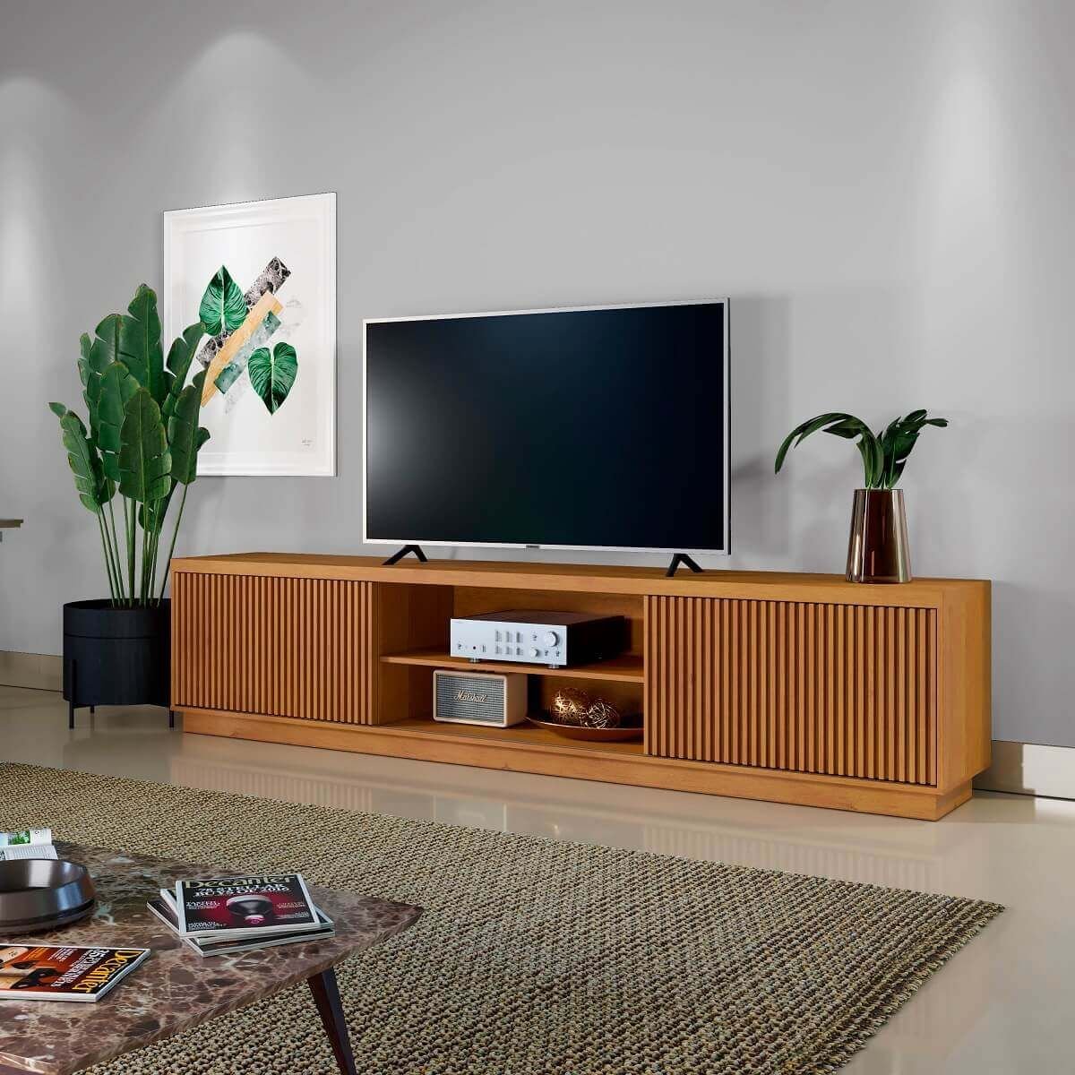 Rack Valencia 2 Portas para Tv 70'' 2,20cm | MadeiraMadeira