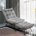Ver imagem 4 de Kit Poltrona e Puff Costela Suede Grafite Base Metal Drossi