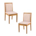 Ver imagem 1 de Conjunto de 2 Cadeiras Arka - Madeira Maciça Encosto com Bordas de Madeira - Távoli Decor