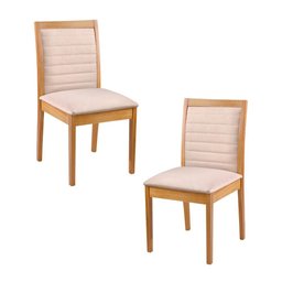Conjunto de 2 Cadeiras Arka - Madeira Maciça Encosto com Bordas de Madeira - Távoli Decor - 1