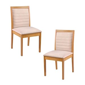Conjunto de 2 Cadeiras Arka - Madeira Maciça Encosto com Bordas de Madeira - Távoli Decor