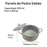 Jogo de Panelas de Pedra Sabão 6 Peças com Panela de Pressão - 2