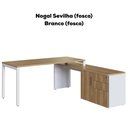 Ver imagem 4 de Mesa Escritorio Office 180x160 Cm 25856 Nogal Sevilha Branco Artesano