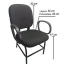 Ver imagem 3 de Cadeira Para Obeso Plus Size Com Braço Reforçada Até 170 Kg Anatômica Courvin Preta