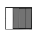 Ver imagem 2 de Vitrô 2 Folhas de Correr Aluminio Preto 1,00x1,00 Linha 18 Modular