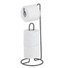 Suporte Papel Higiênico de chão Porta Rolo Extra Aço Preto - kit com 2 unid - 1