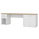 Ver imagem 1 de Mesa Escritorio 120 cm com Gaveteiro e Balcao Olmo Branco Artany