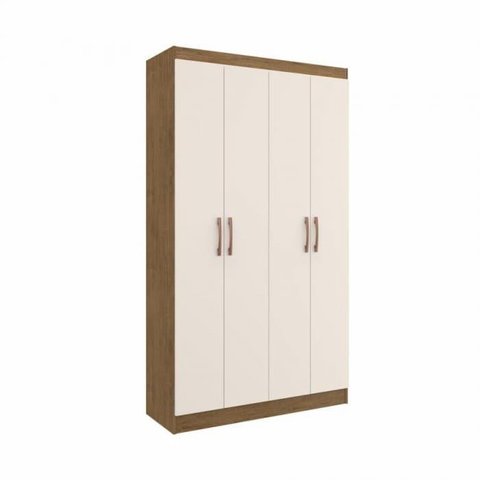 Armário Multiuso Dueto 4 Portas 8 Prateleiras 5000 Off White/nogueira - Doripel