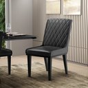 Ver imagem 2 de Cadeira Sala de Jantar Base Madeira Preto Kit 4 Sofia Sintético Pu D03 - D'Rossi