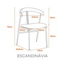Ver imagem 3 de Cadeira Mesa Jantar Estofada Industrial Encosto Curvado 2 Un Cor:nude com Champagne