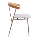 Ver imagem 6 de Cadeira Mesa Jantar Estofada Industrial Encosto Curvado 2 Un Cor:nude com Champagne