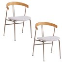 Ver imagem 1 de Cadeira Mesa Jantar Estofada Industrial Encosto Curvado 2 Un Cor:nude com Champagne