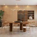 Ver imagem 2 de Cadeira Mesa Jantar Estofada Industrial Encosto Curvado 2 Un Cor:nude com Champagne
