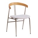 Ver imagem 5 de Cadeira Mesa Jantar Estofada Industrial Encosto Curvado 2 Un Cor:nude com Champagne