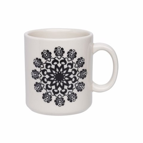 Kit 6 Canecas Folk Oxford® Preto Cerâmica 270ml