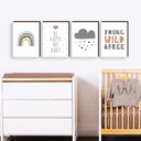 Ver imagem 2 de Kit 4 Quadros Decorativos Quarto de Bebê 30x40cm MDF