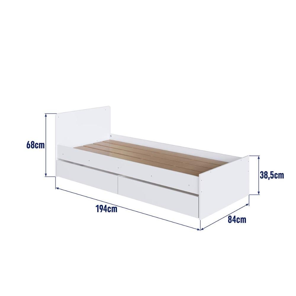 Berço Cama Multifuncional com Gavetões sem Colchão Linha Bb Branco Bb024 Completa Móveis - 8