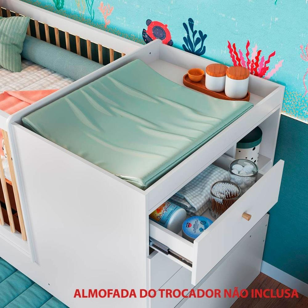 Berço Cama Multifuncional com Gavetões sem Colchão Linha Bb Branco Bb024 Completa Móveis - 4