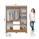 Ver imagem 2 de Guarda Roupa Solteiro Layla Pro 6 Portas 2 Gavetas MDP Cinamomo-Off White Casa 812