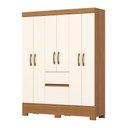 Ver imagem 4 de Guarda Roupa Solteiro Layla Pro 6 Portas 2 Gavetas MDP Cinamomo-Off White Casa 812