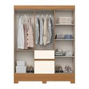Ver imagem 3 de Guarda Roupa Solteiro Layla Pro 6 Portas 2 Gavetas MDP Cinamomo-Off White Casa 812