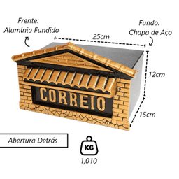 Caixa de Correio para Cartas Colonial Detras 20x25x12cm - 2