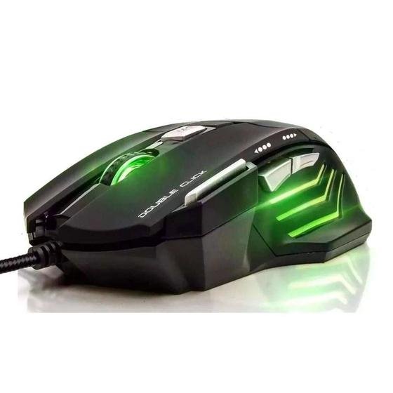 Mouse Gamer Knup Kp-v4 800/1600/2400dpi 7 Botões Preto Usb com Led - 2