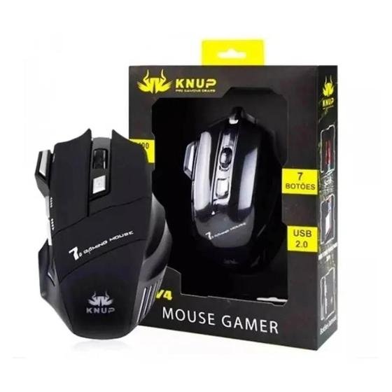Mouse Gamer Knup Kp-v4 800/1600/2400dpi 7 Botões Preto Usb com Led - 4