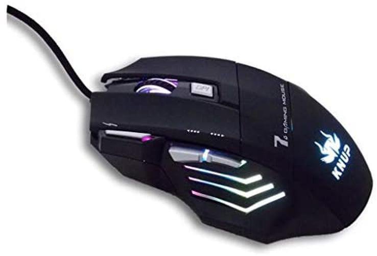 Mouse Gamer Knup Kp-v4 800/1600/2400dpi 7 Botões Preto Usb com Led - 1